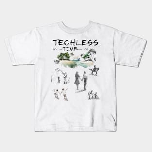 Techless Time Outdoors Phone Phree Phun Kids T-Shirt